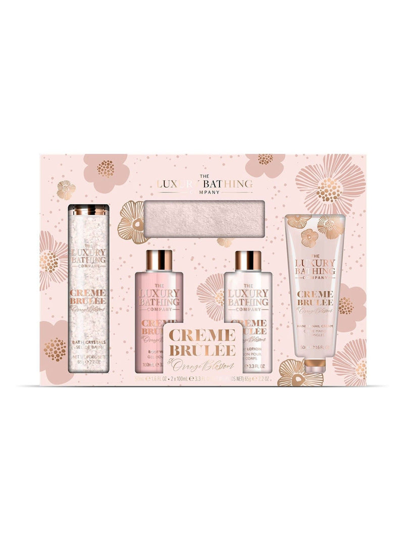 The Luxury Bathing Company Creme Brulee and Orange Blossom bath and body gift set (British brand)
