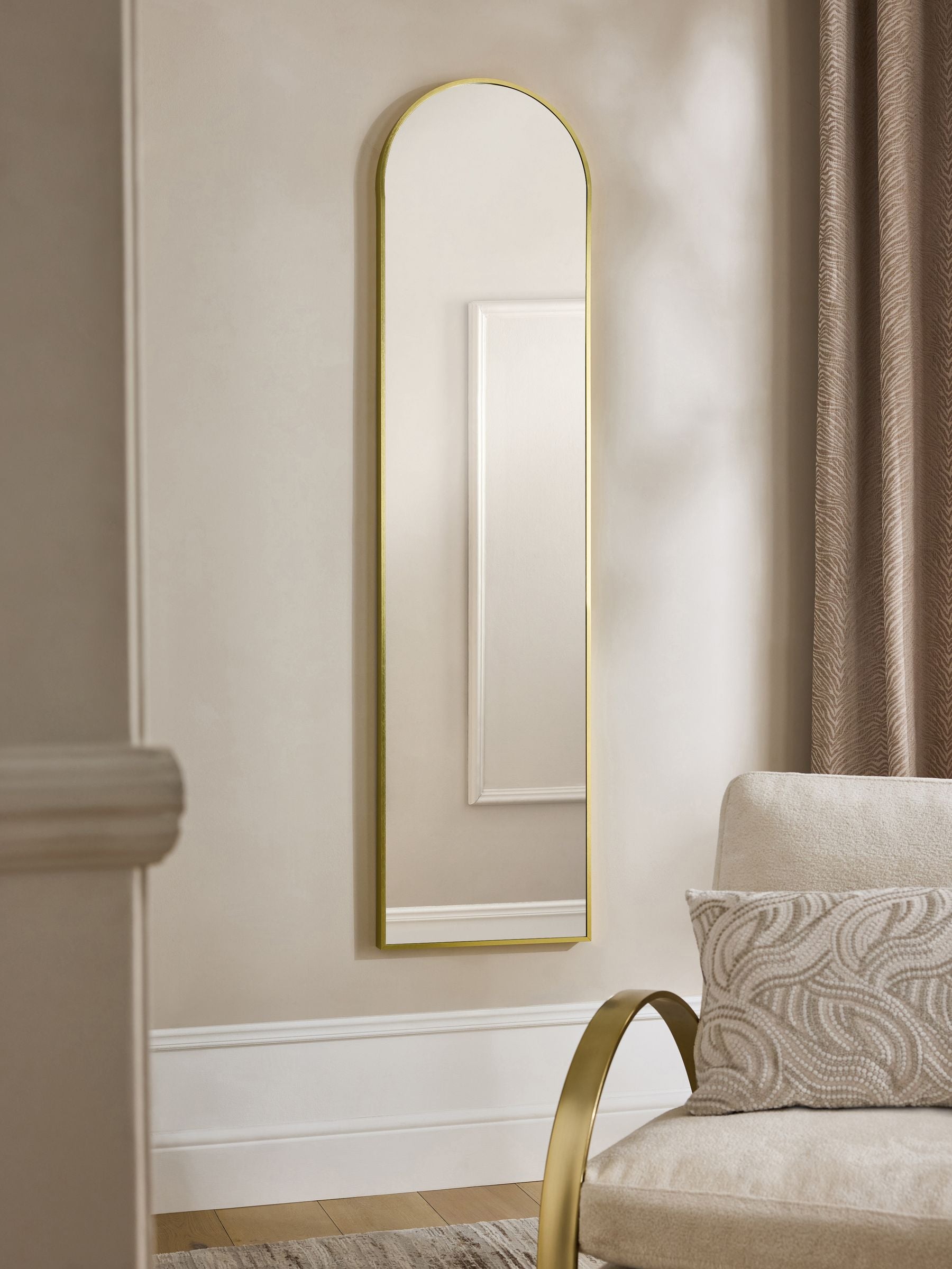 Arch Full Length Wall Mirror with Gold Metal Frame - Home Décor - 171cm x 75.5cm