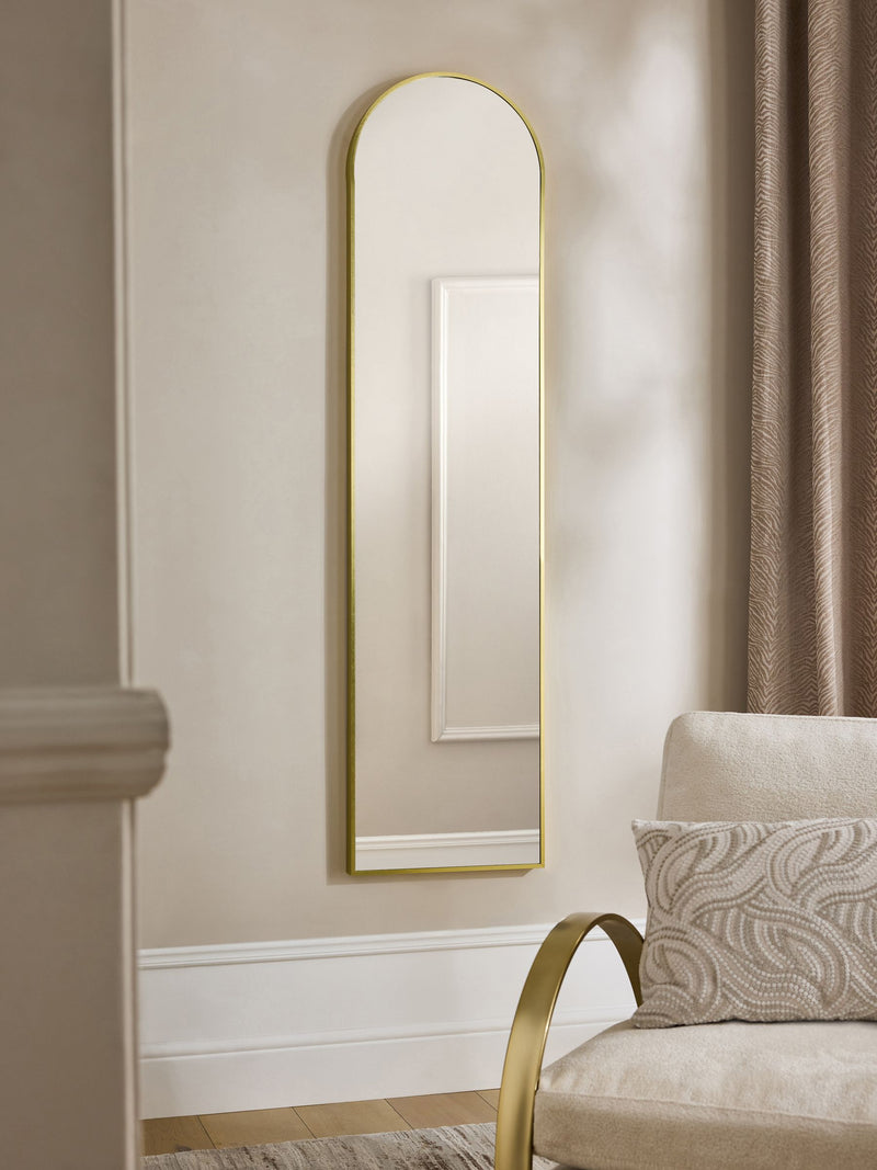 Arch Full Length Wall Mirror with Gold Metal Frame - Home Décor - 171cm x 75.5cm