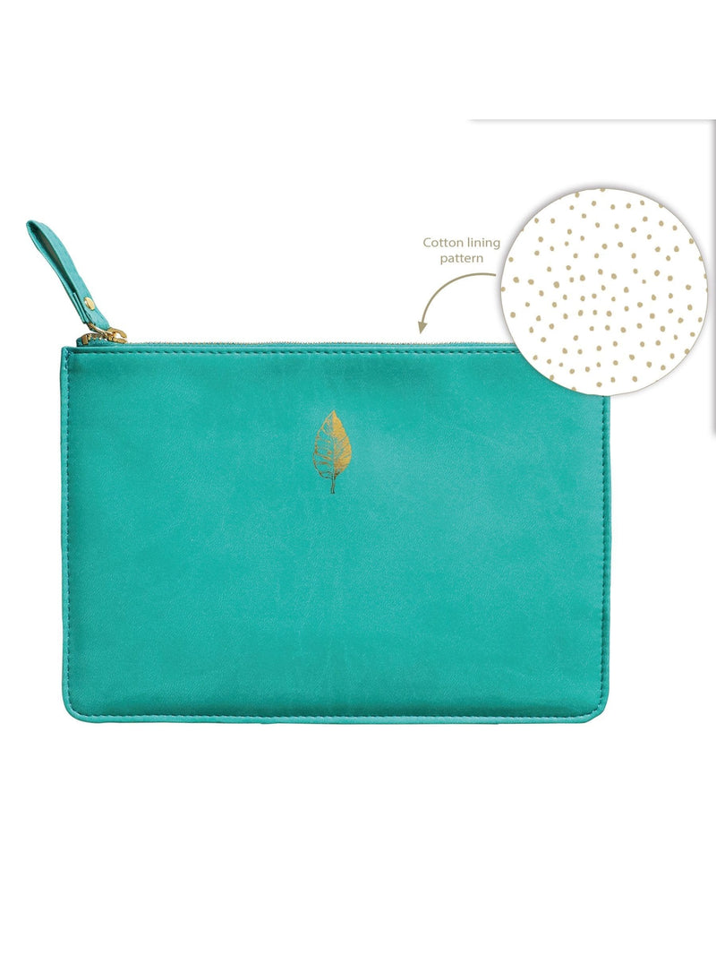 Portico Designs organiser case teal leaf, imported from the UK