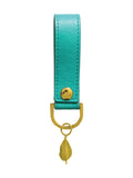 Portico Designs teal leaf faux leather organiser case and keyring set, UK version