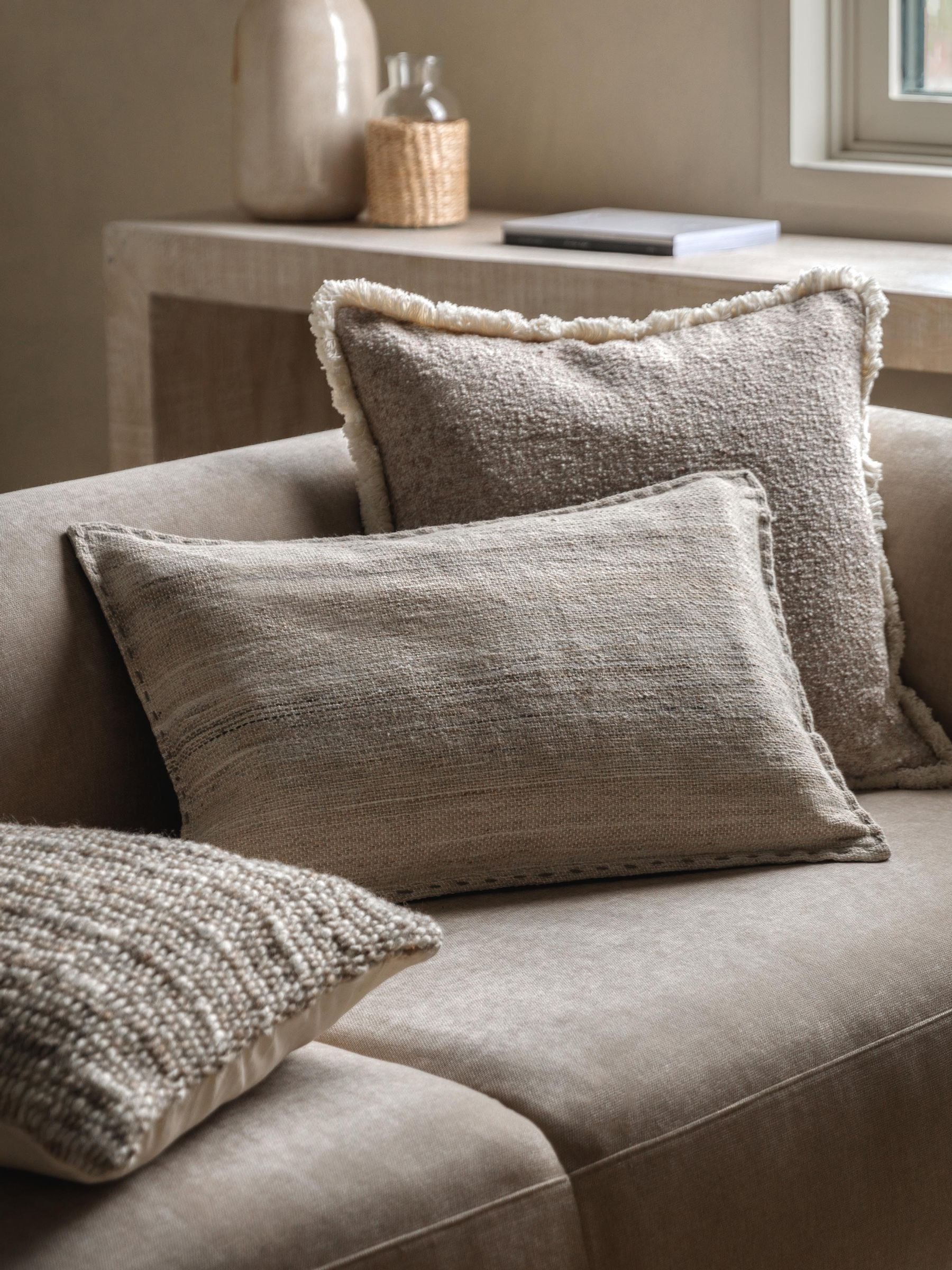 Gallery Home grey stitched cushion 40x60cm (British brand)