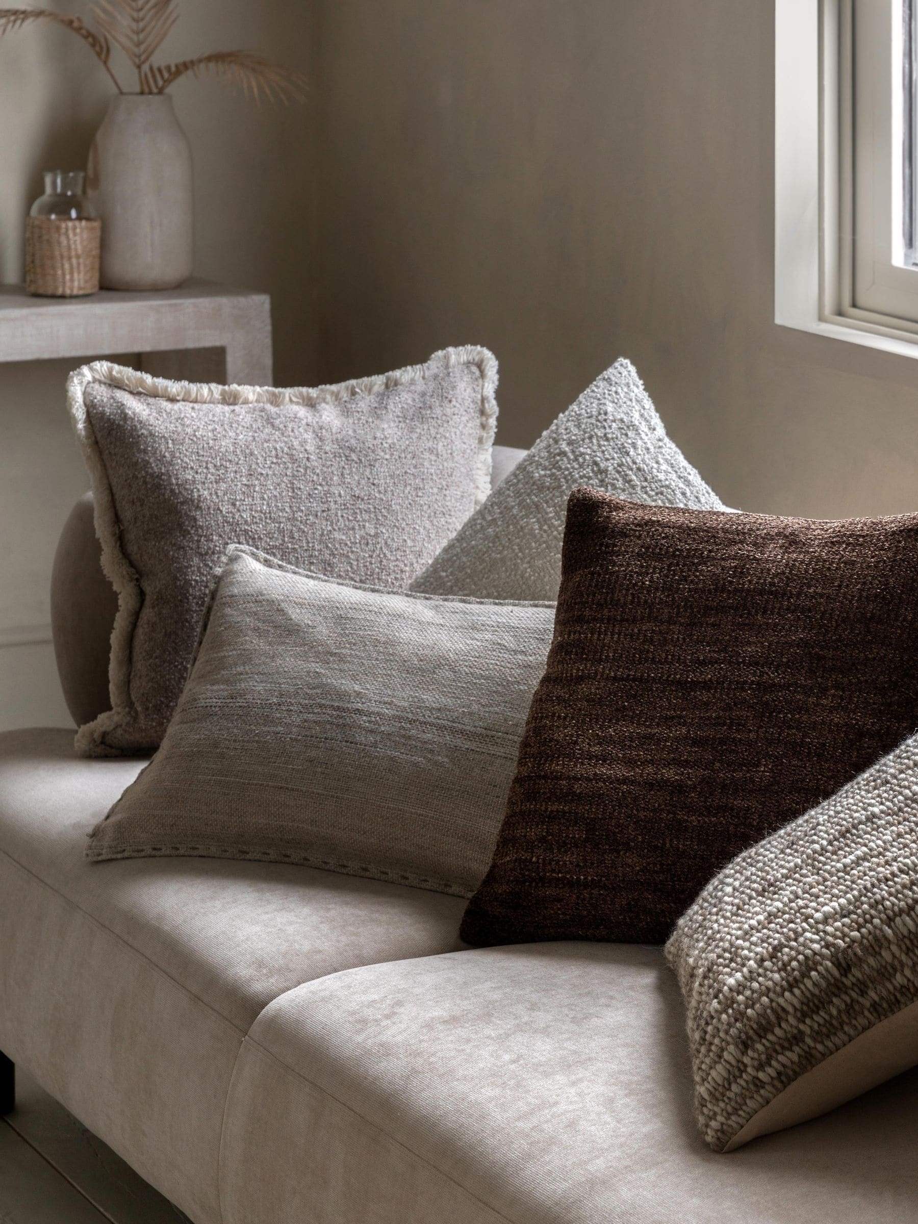 Gallery Home grey stitched cushion 40x60cm (British brand)