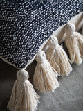 Gallery Home black woven cushion with tassels 45x45cm (British brand)