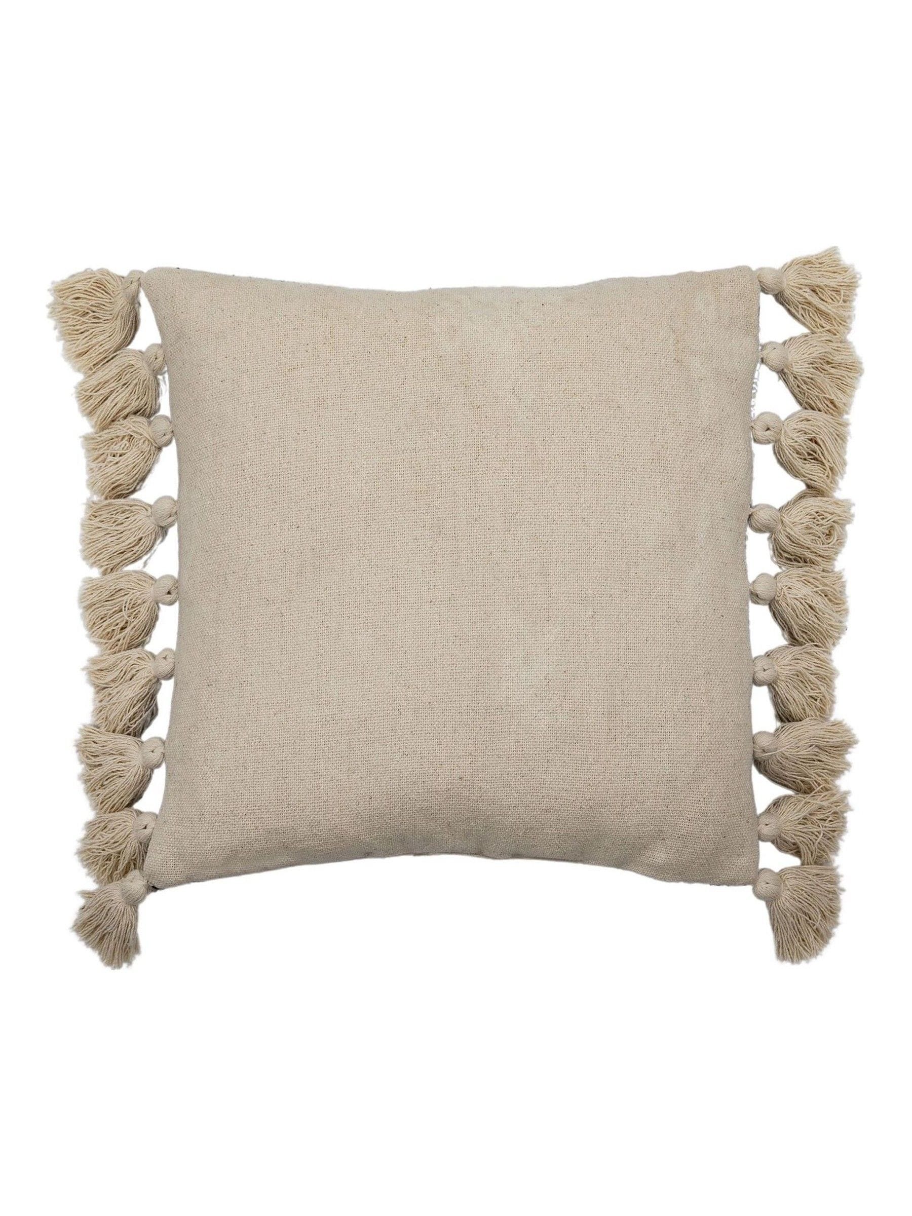 Gallery Home black woven cushion with tassels 45x45cm (British brand)