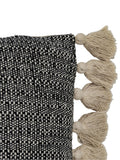 Gallery Home black woven cushion with tassels 45x45cm (British brand)