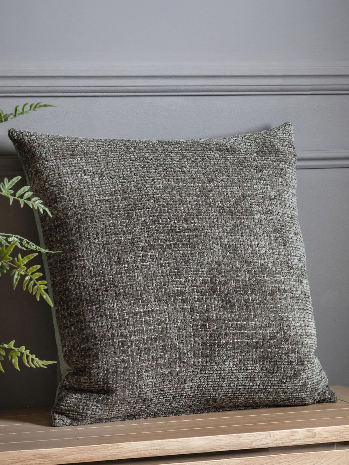 Gallery Home green chenille cushion 55cm, UK version