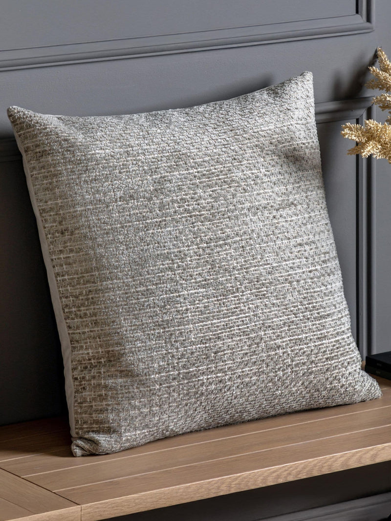 Gallery Home neutral chenille cushion 55cm, imported from the UK