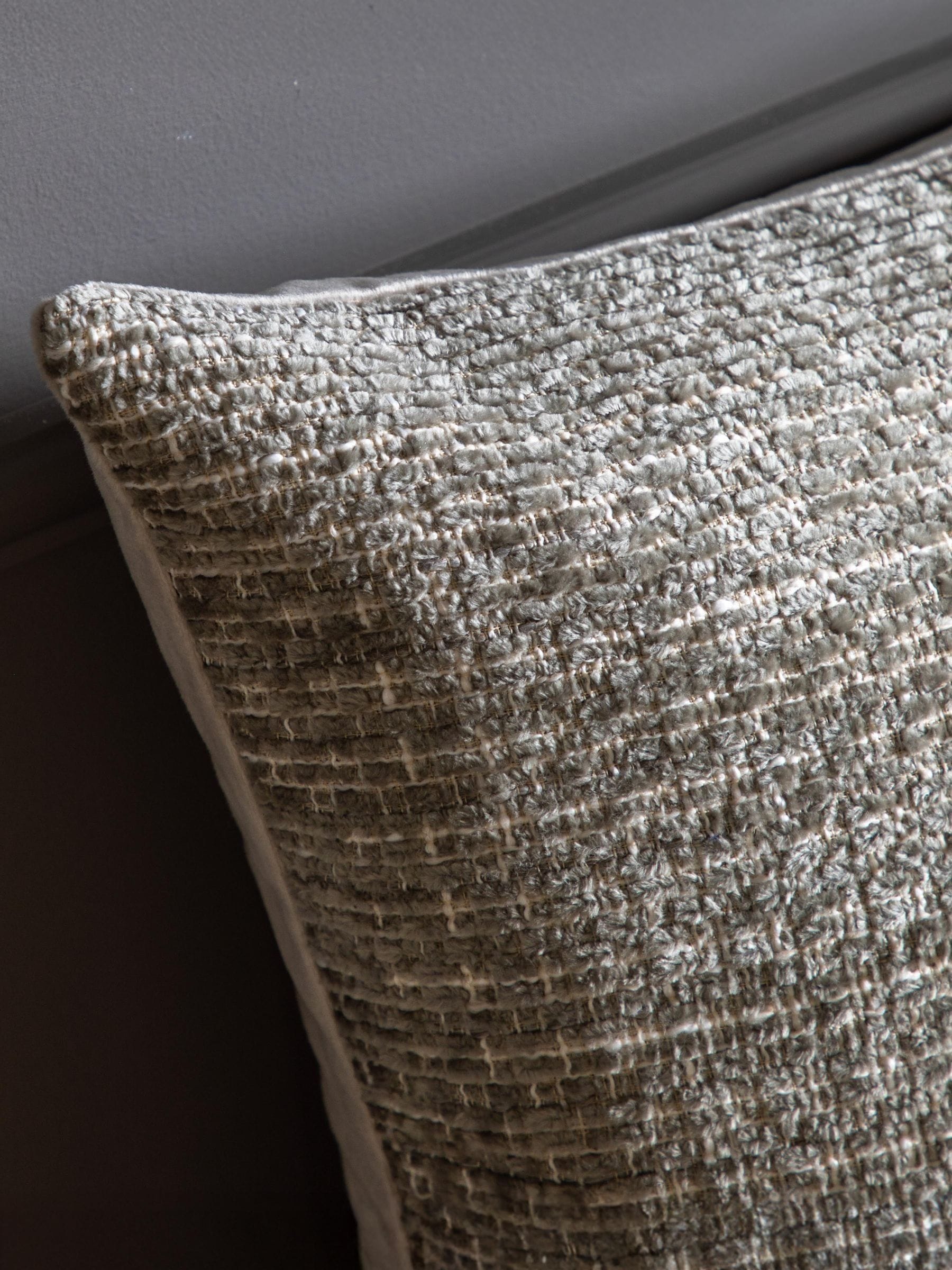 Gallery Home neutral chenille cushion 55cm, imported from the UK