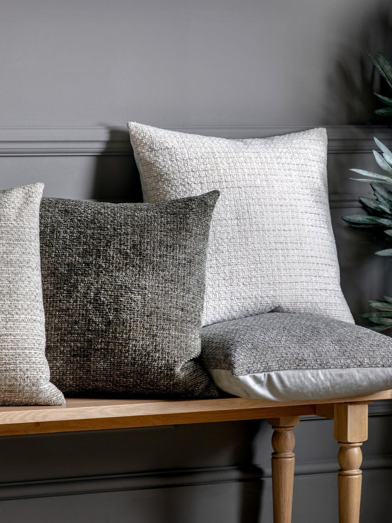 Gallery Home neutral chenille cushion 55cm, imported from the UK