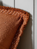 Gallery Home orange stitched fringed cushion 45x45cm - British product