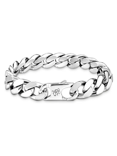 Thomas Sabo Silver Tone Wide Armoured Silver Bracelet 18 cm