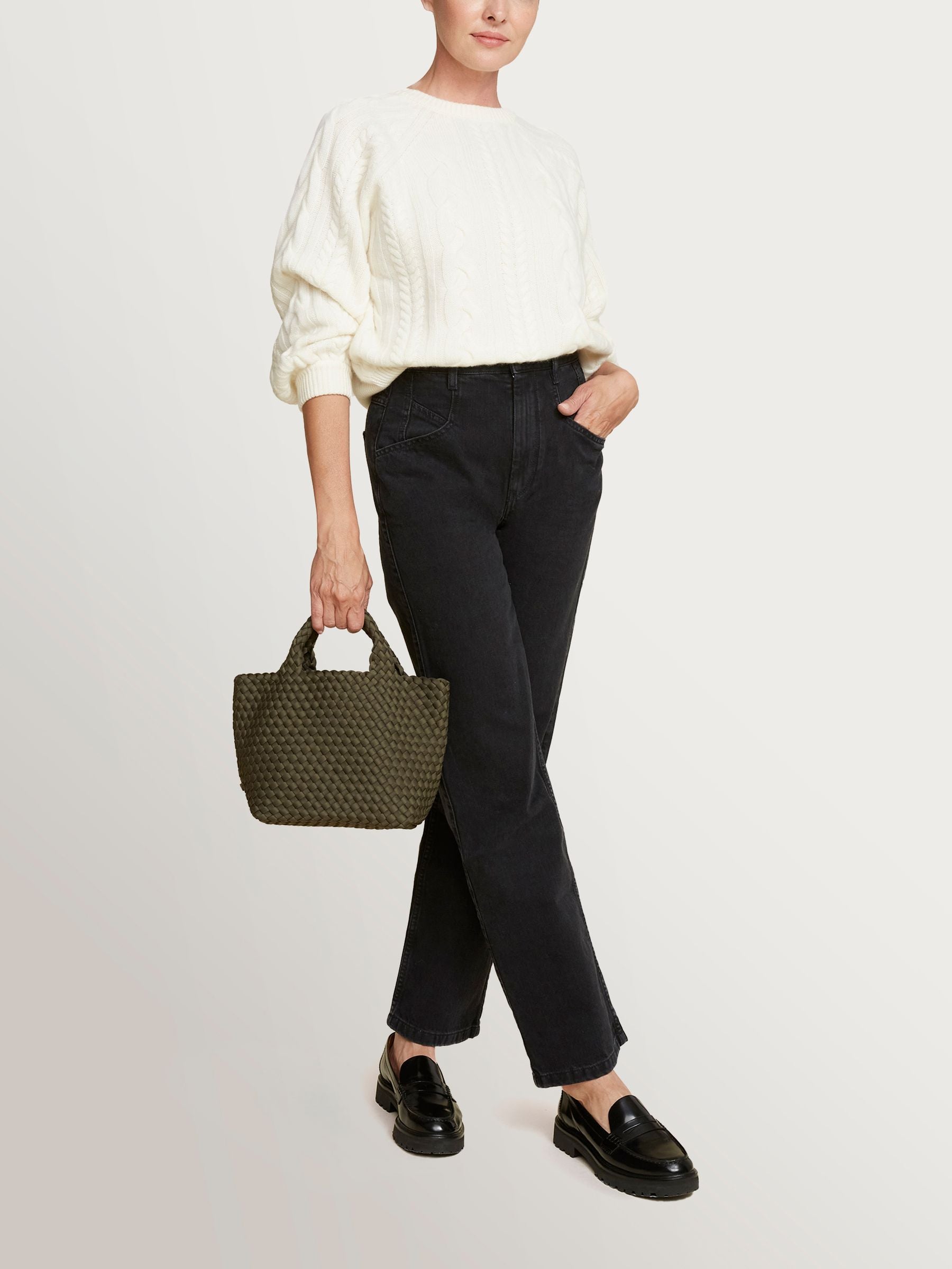NAGHEDI Green Small ST Barths Tote Bag
