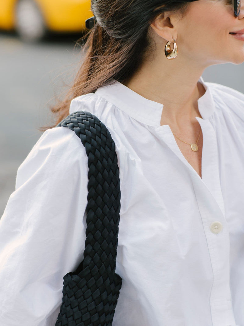 NAGHEDI black medium hobo bag (British brand)