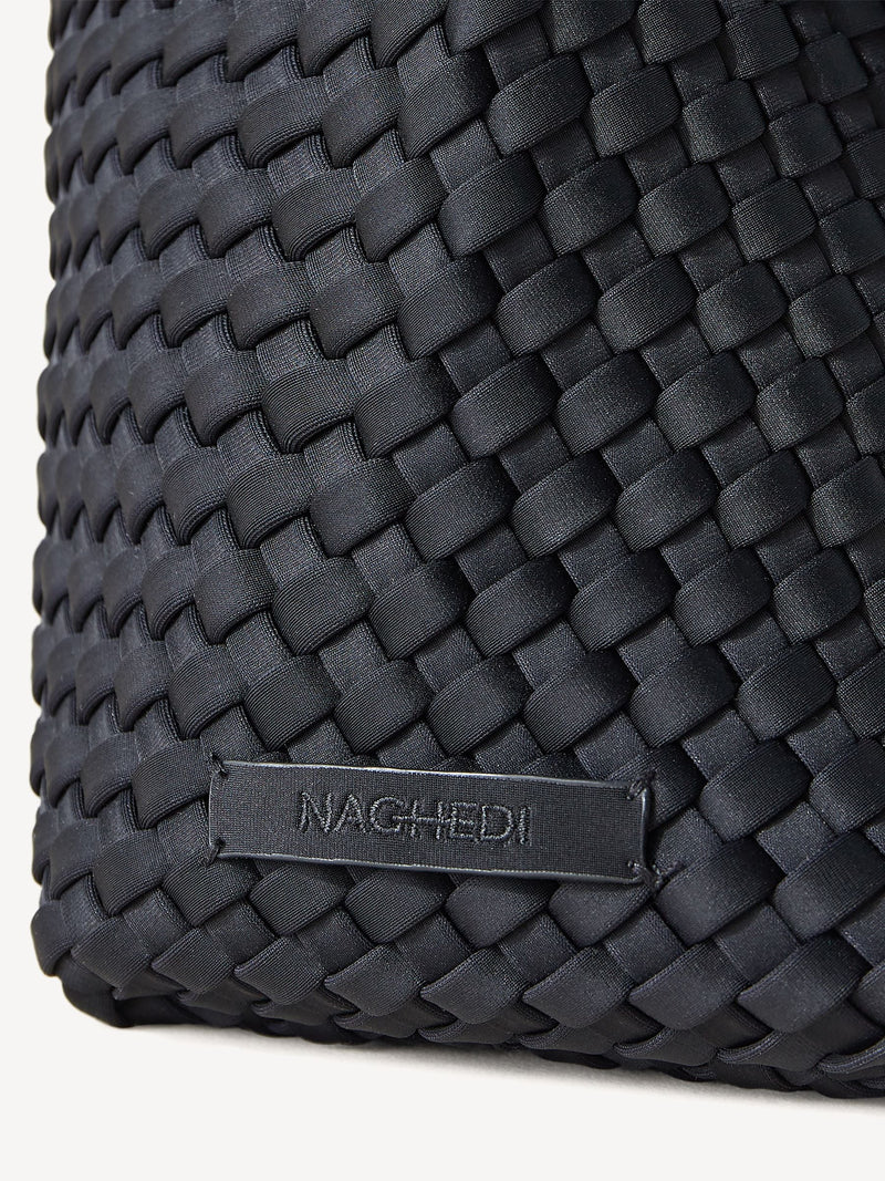 NAGHEDI black medium hobo bag (British brand)