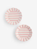Set of two pink stripe side plates 22cm (British brand)