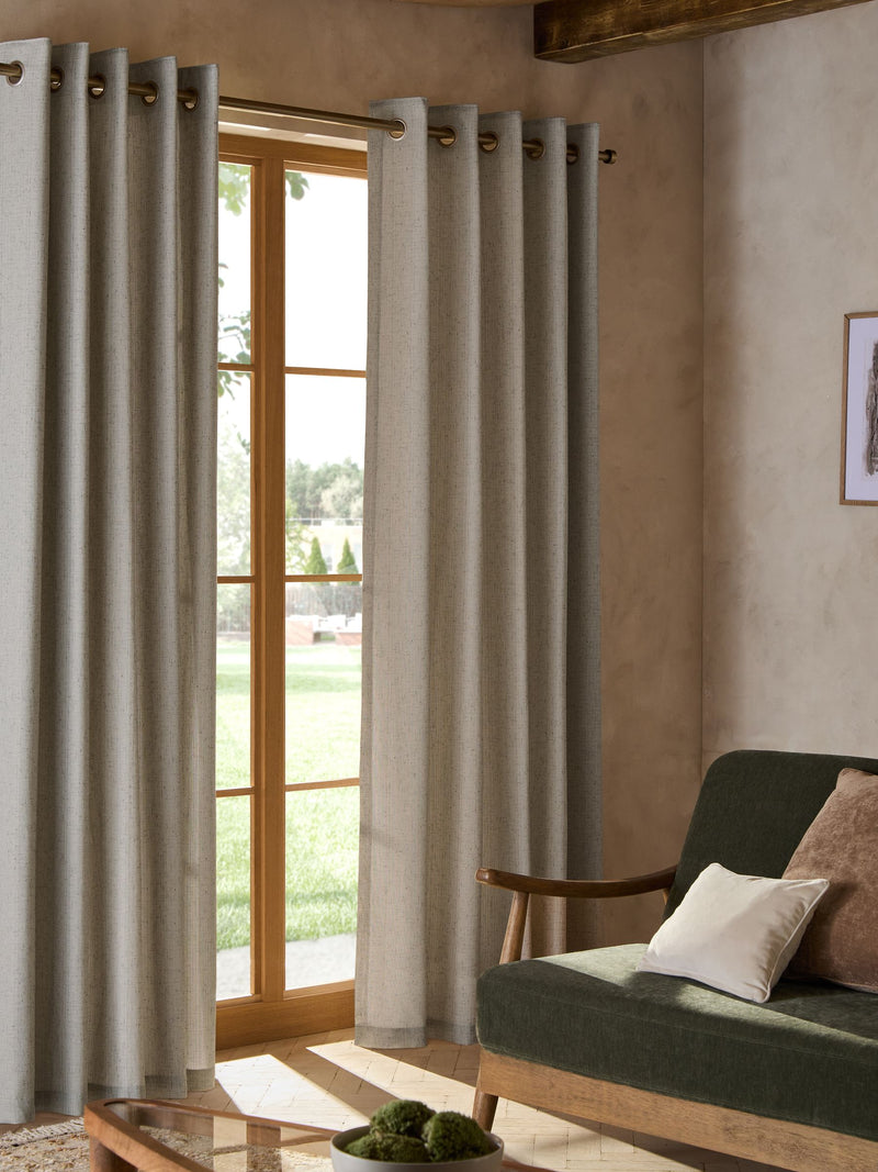 Curtains light natural slub blackout thermal - British product
