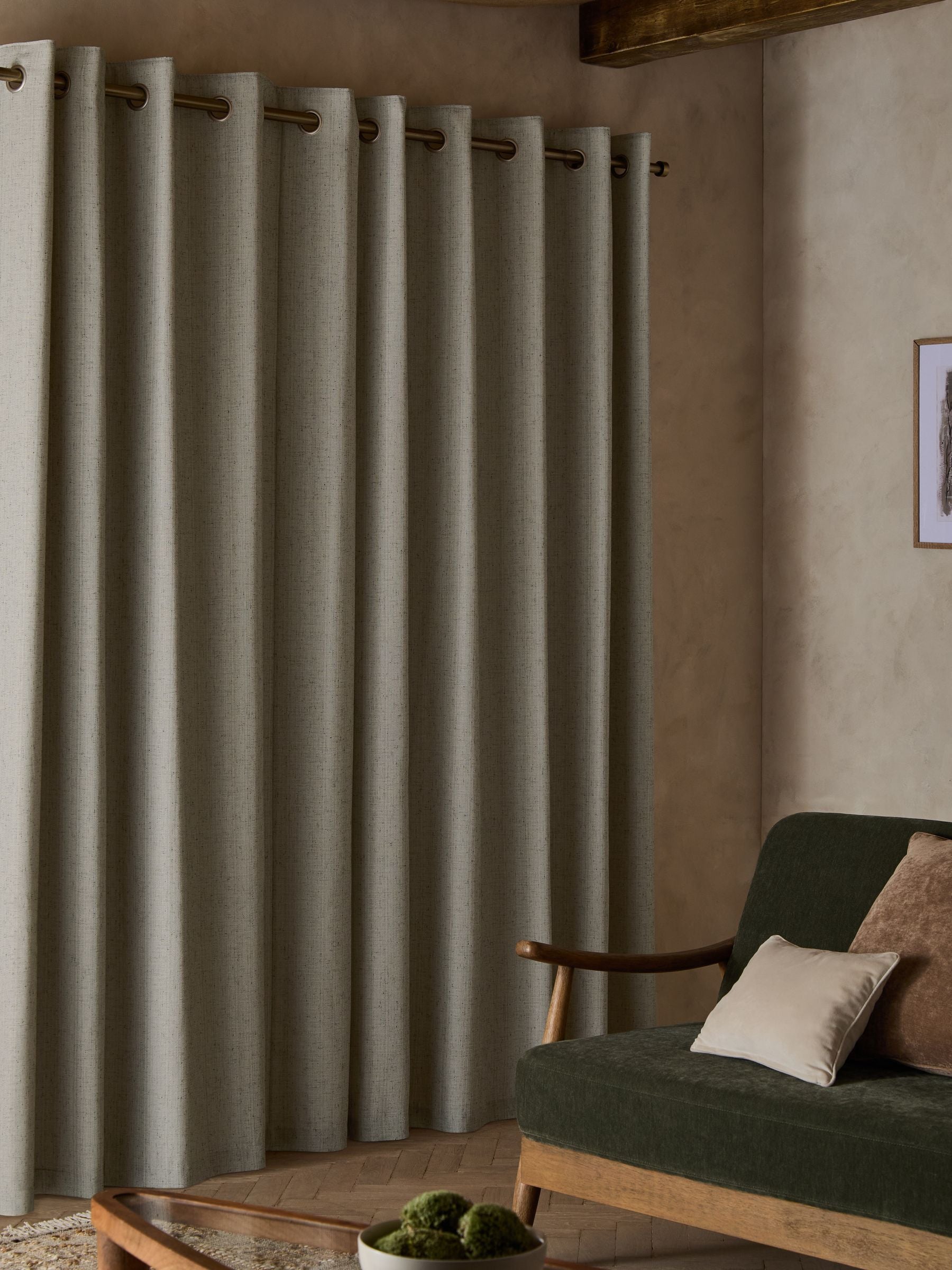 Curtains light natural slub blackout thermal - British product