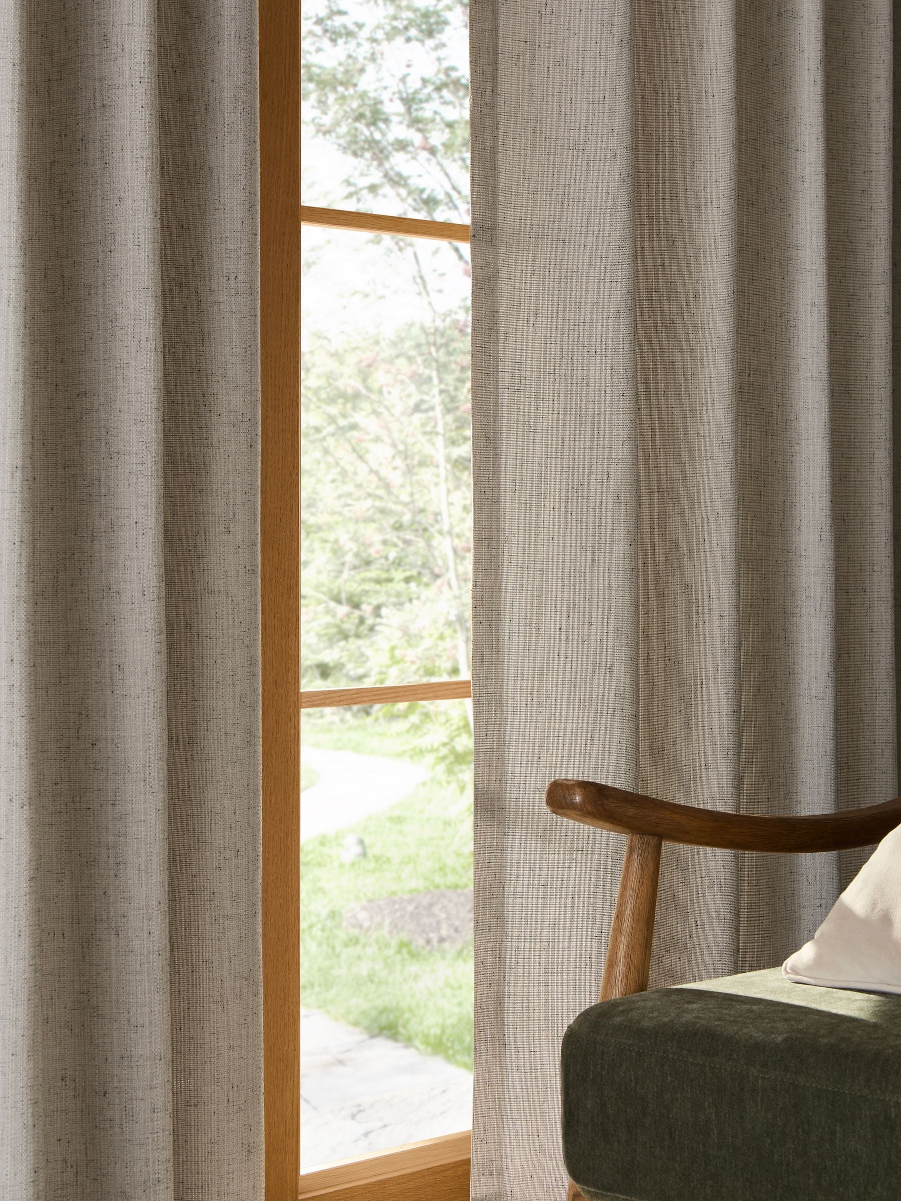 Curtains light natural slub blackout thermal - British product
