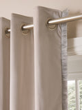 Natural Mink Matte Velvet Fringe Blackout/Thermal Eyelet Curtains