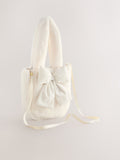 Cream fur bucket bag polyester accessory (British brand)
