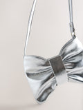 Children's silver sparkle bow bag, 100% PU (British brand)