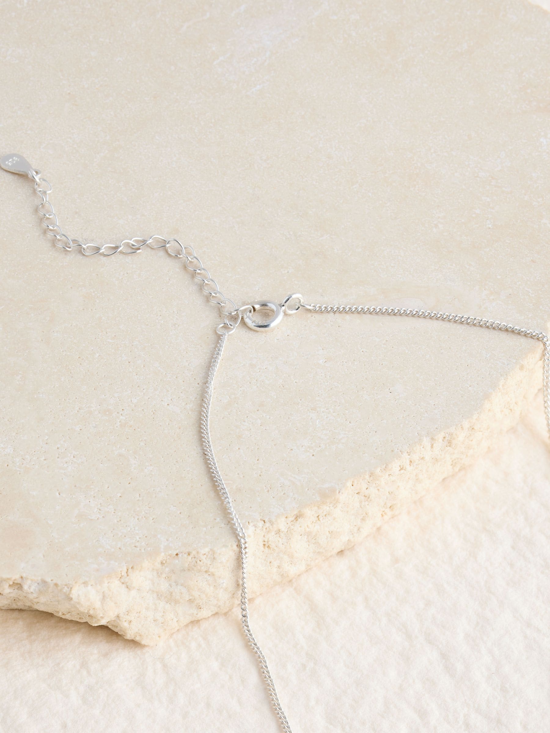 Silver Tone Sterling Bow Charm Necklace, UK version