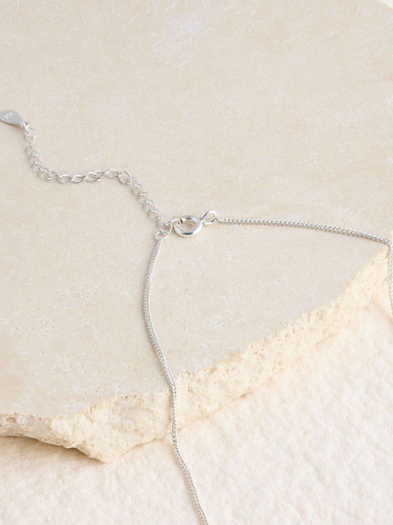 Silver Tone Sterling Bow Charm Necklace, UK version