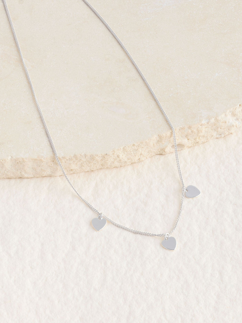 Silver tone sterling heart charm necklace (British brand)