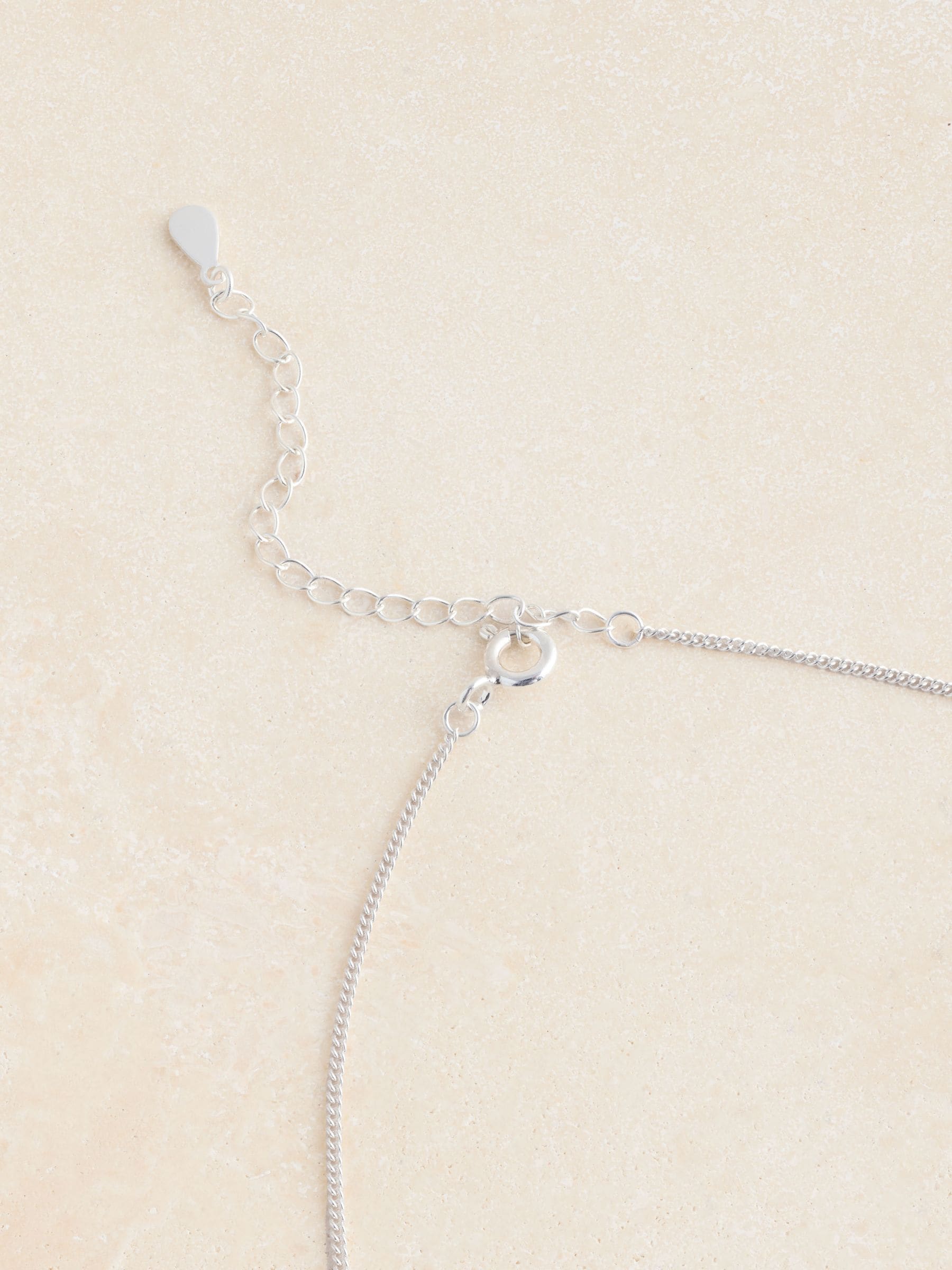 Silver tone sterling heart charm necklace (British brand)