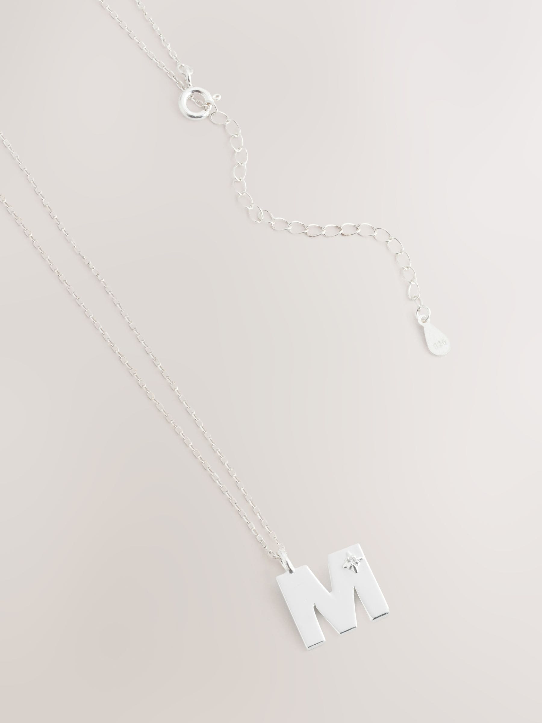 Sterling Initial Necklace Silver Tone - British product