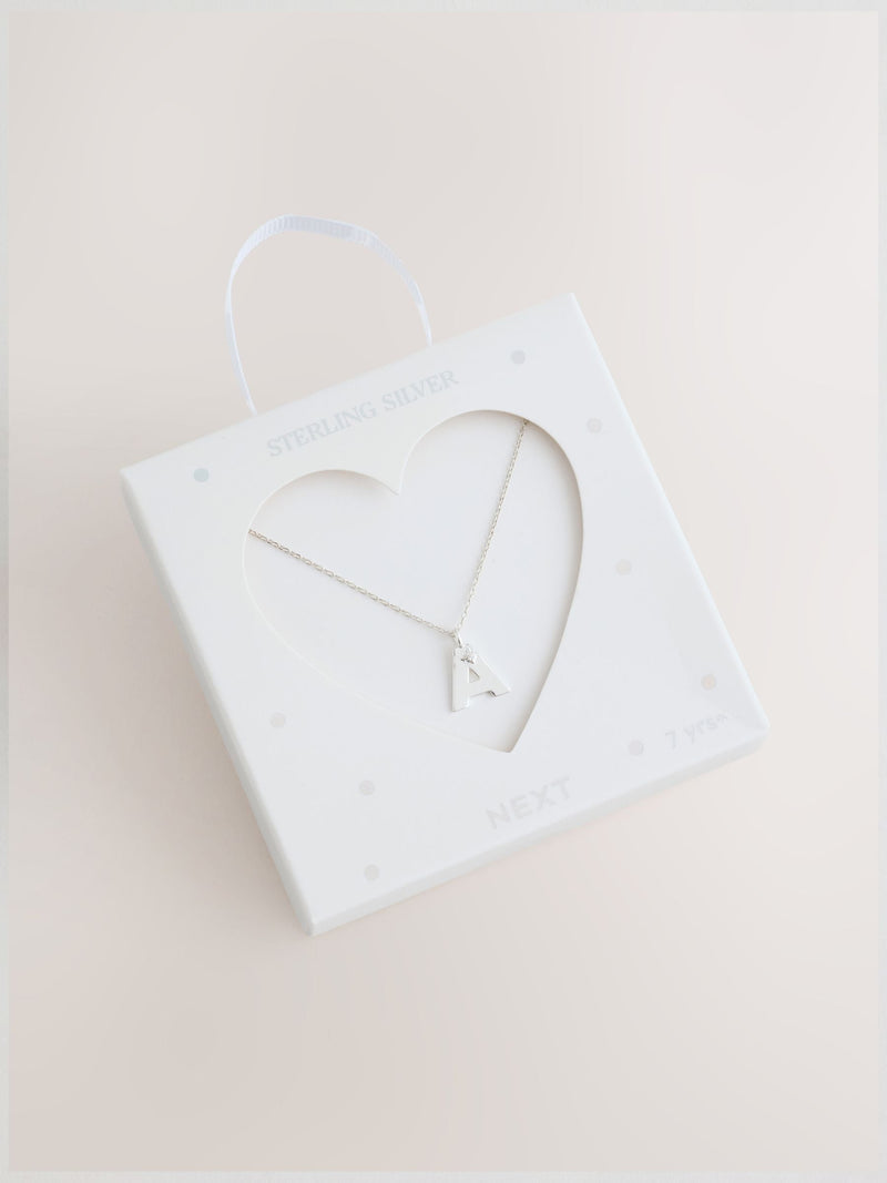 Sterling Initial Necklace Silver Tone - British product