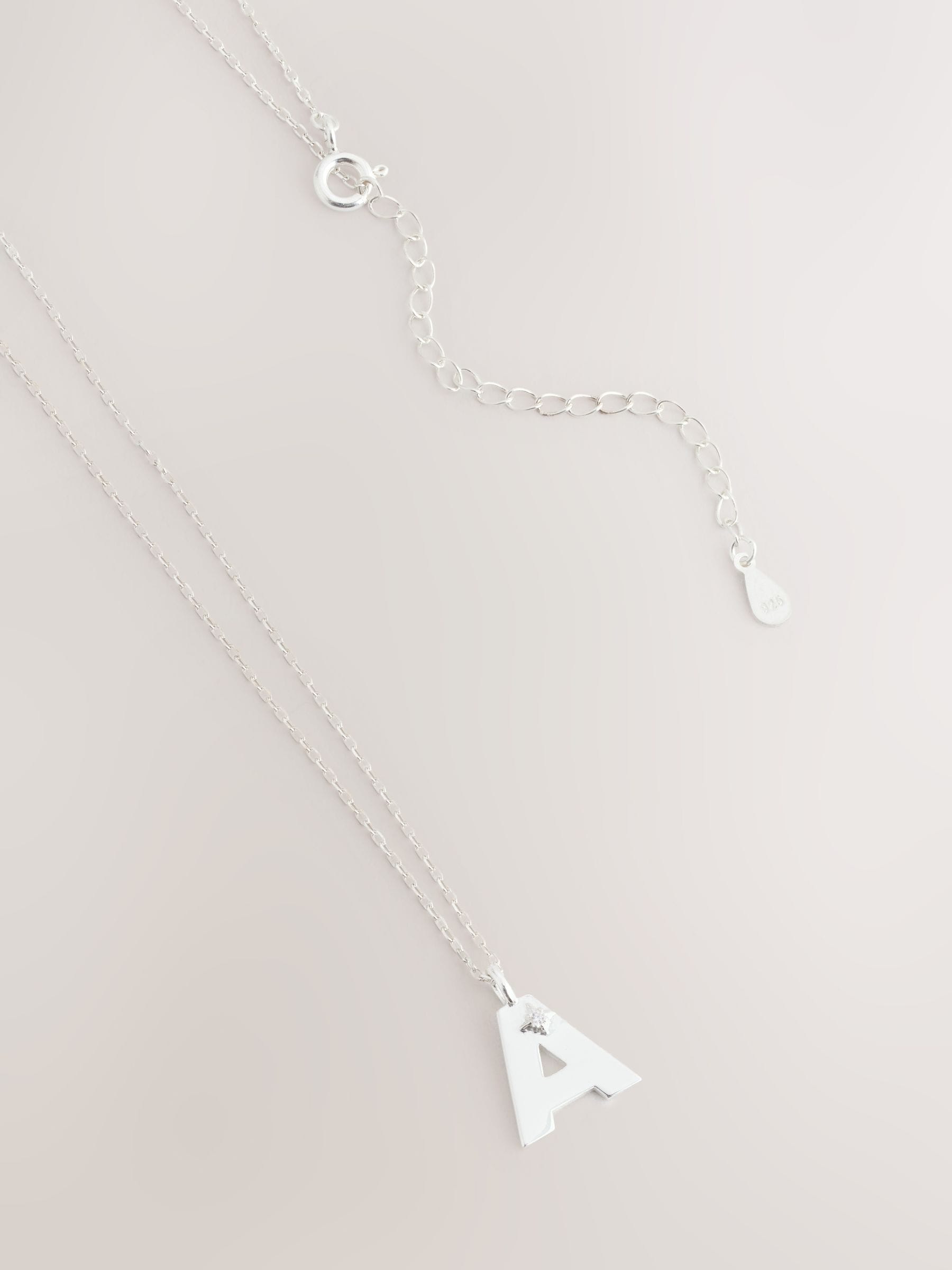Sterling Initial Necklace Silver Tone - British product