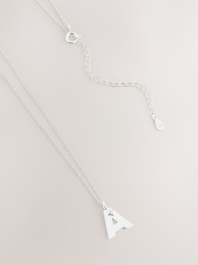Sterling Initial Necklace Silver Tone - British product