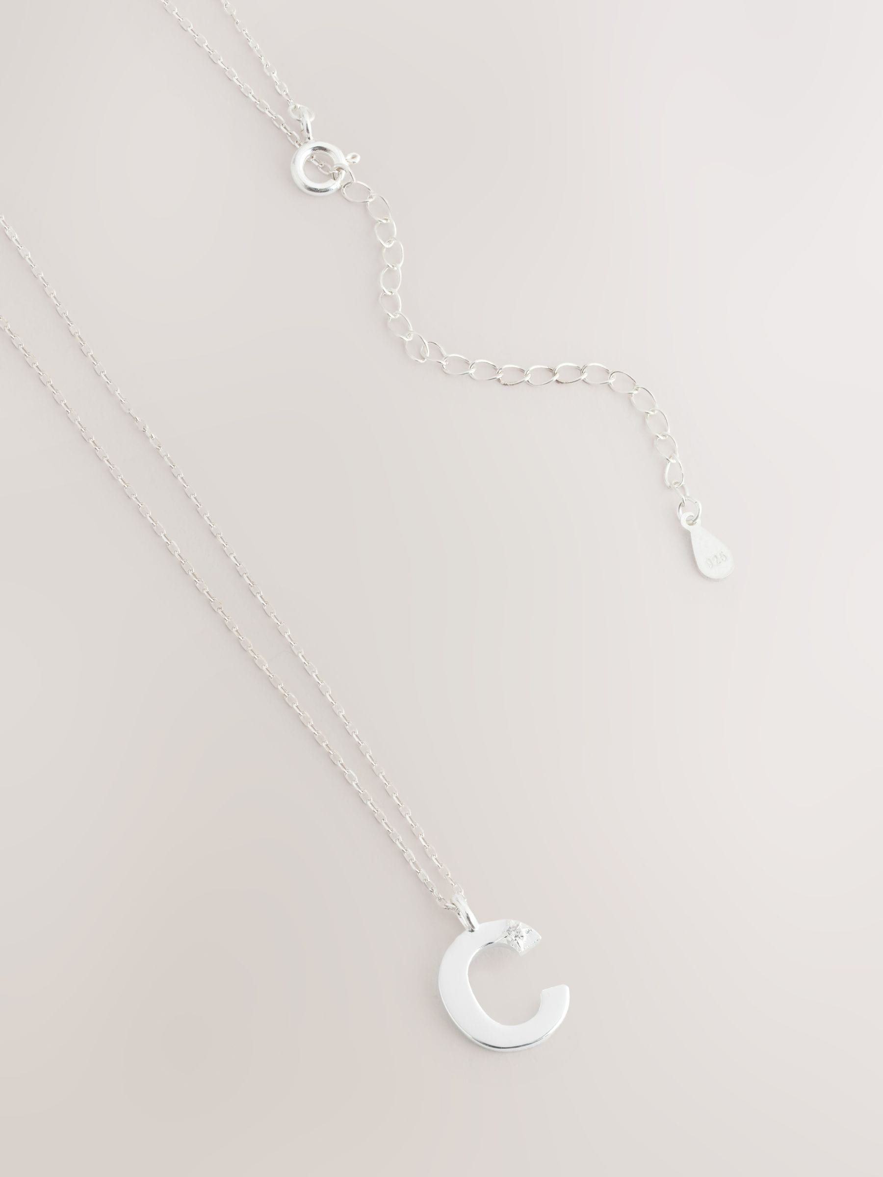Sterling Initial Necklace Silver Tone - British product