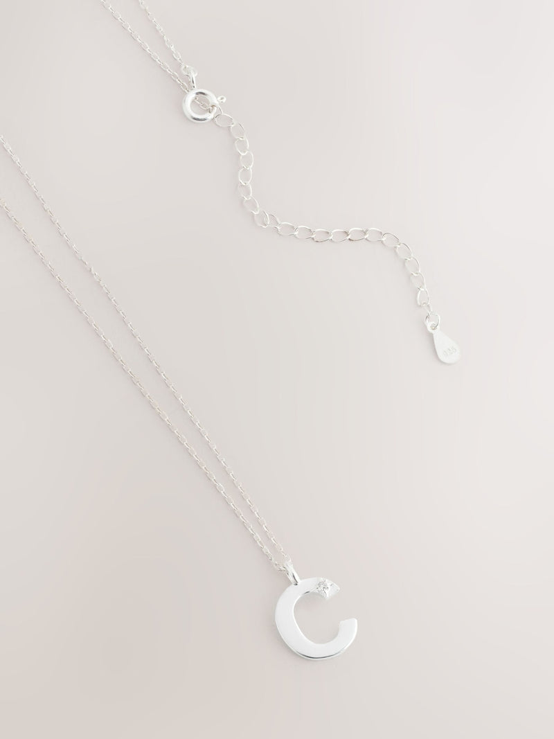Sterling Initial Necklace Silver Tone - British product