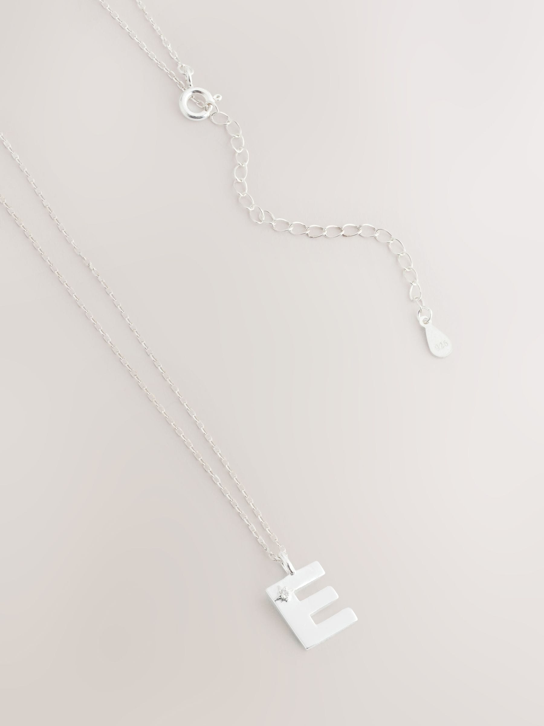 Sterling Initial Necklace Silver Tone - British product