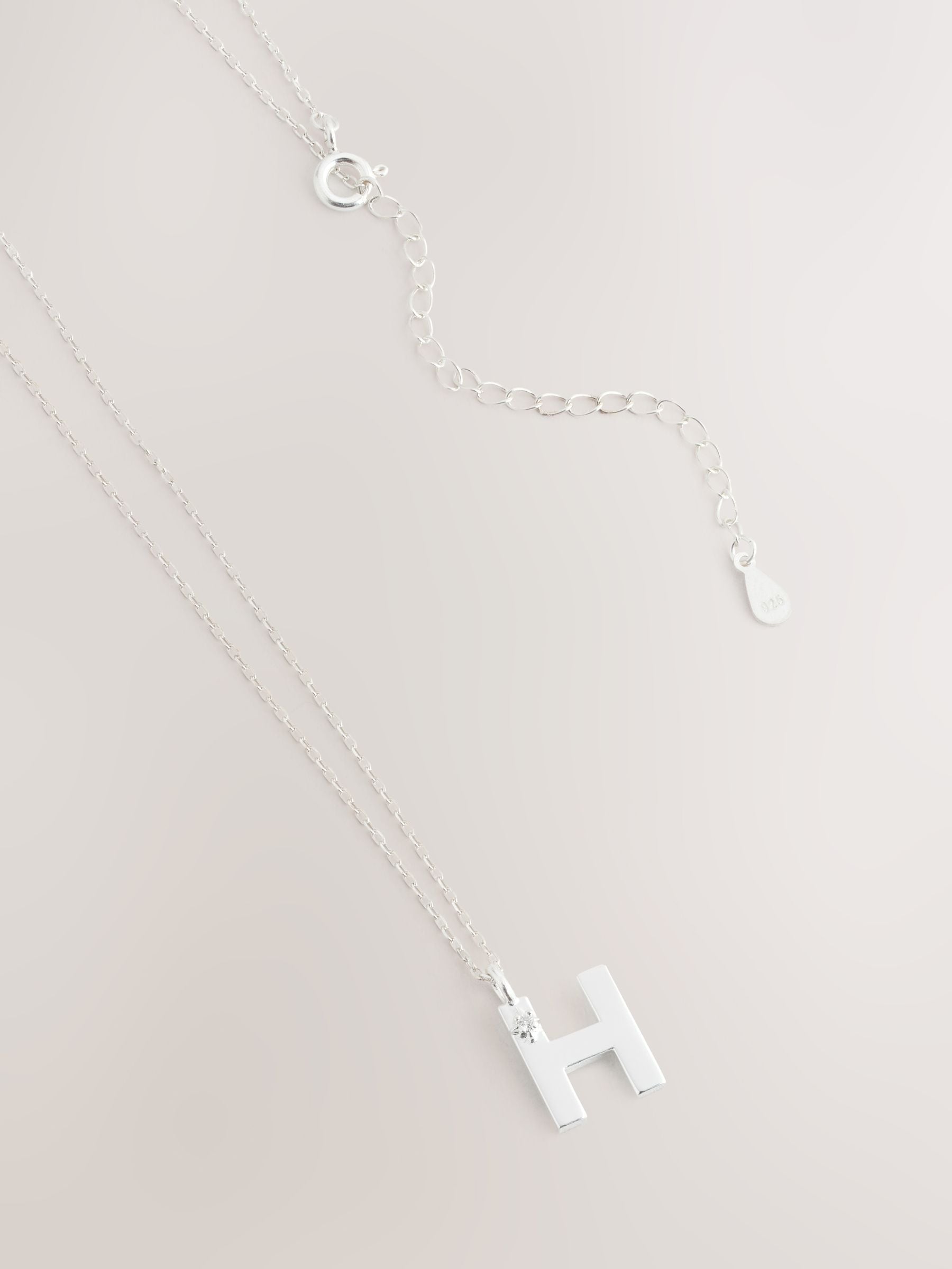 Sterling Initial Necklace Silver Tone - British product