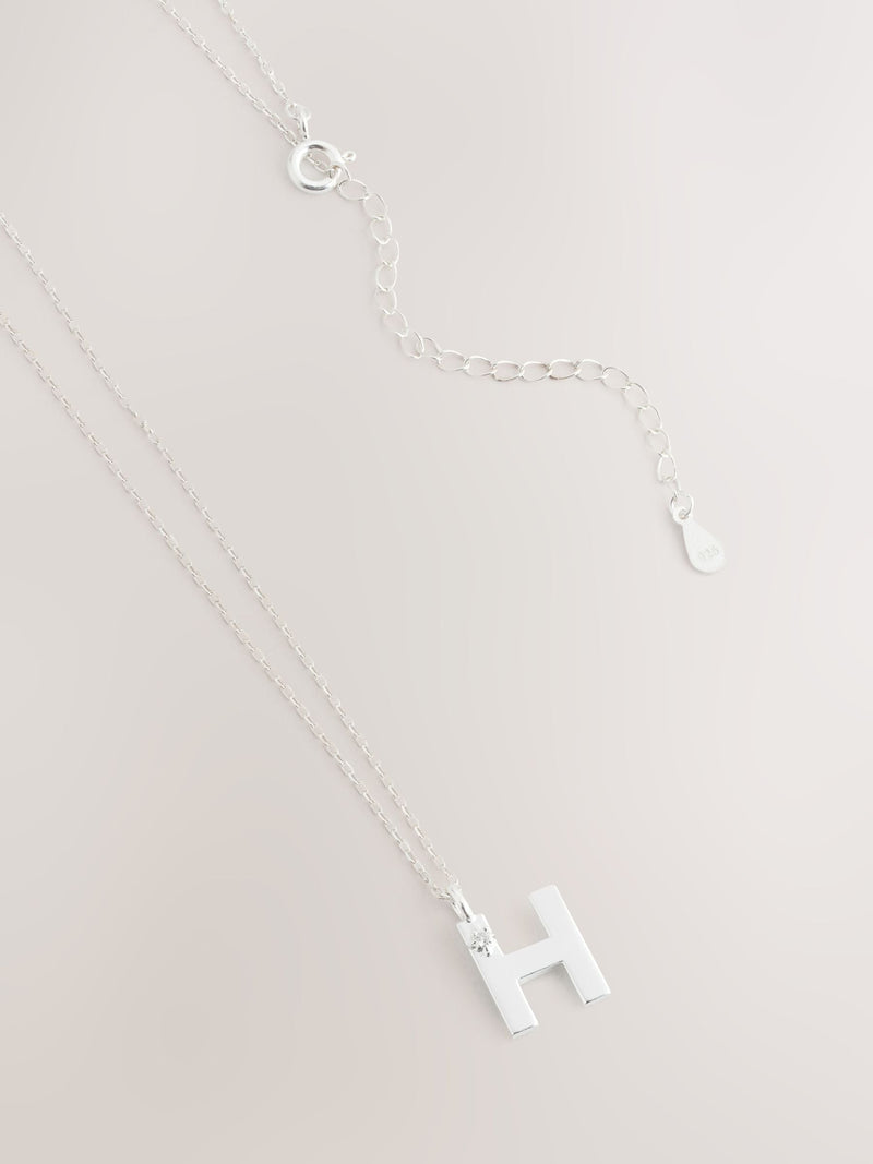 Sterling Initial Necklace Silver Tone - British product