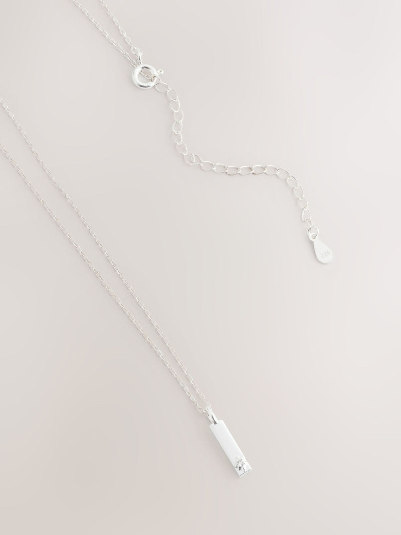 Sterling Initial Necklace Silver Tone - British product