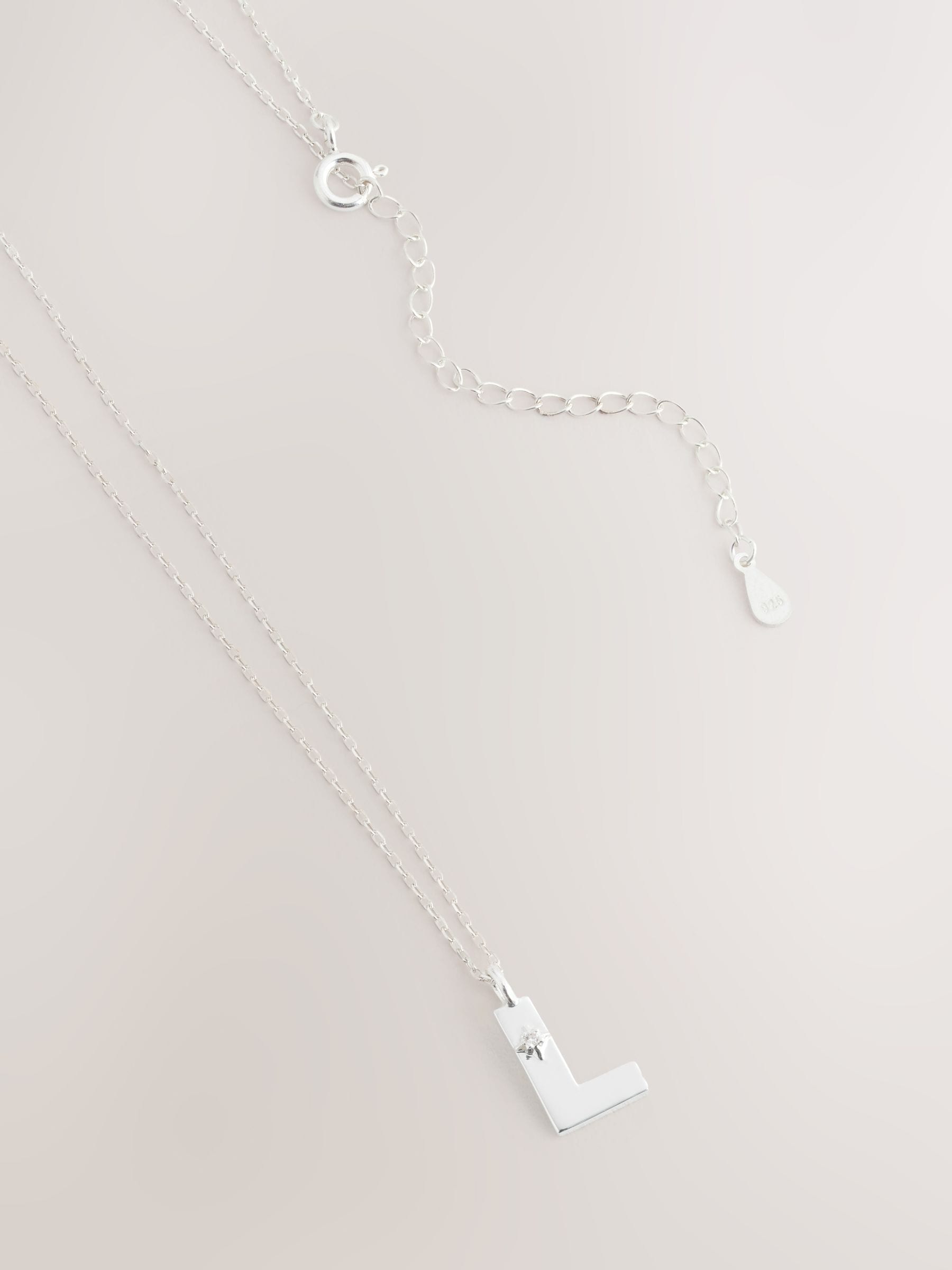 Sterling Initial Necklace Silver Tone - British product