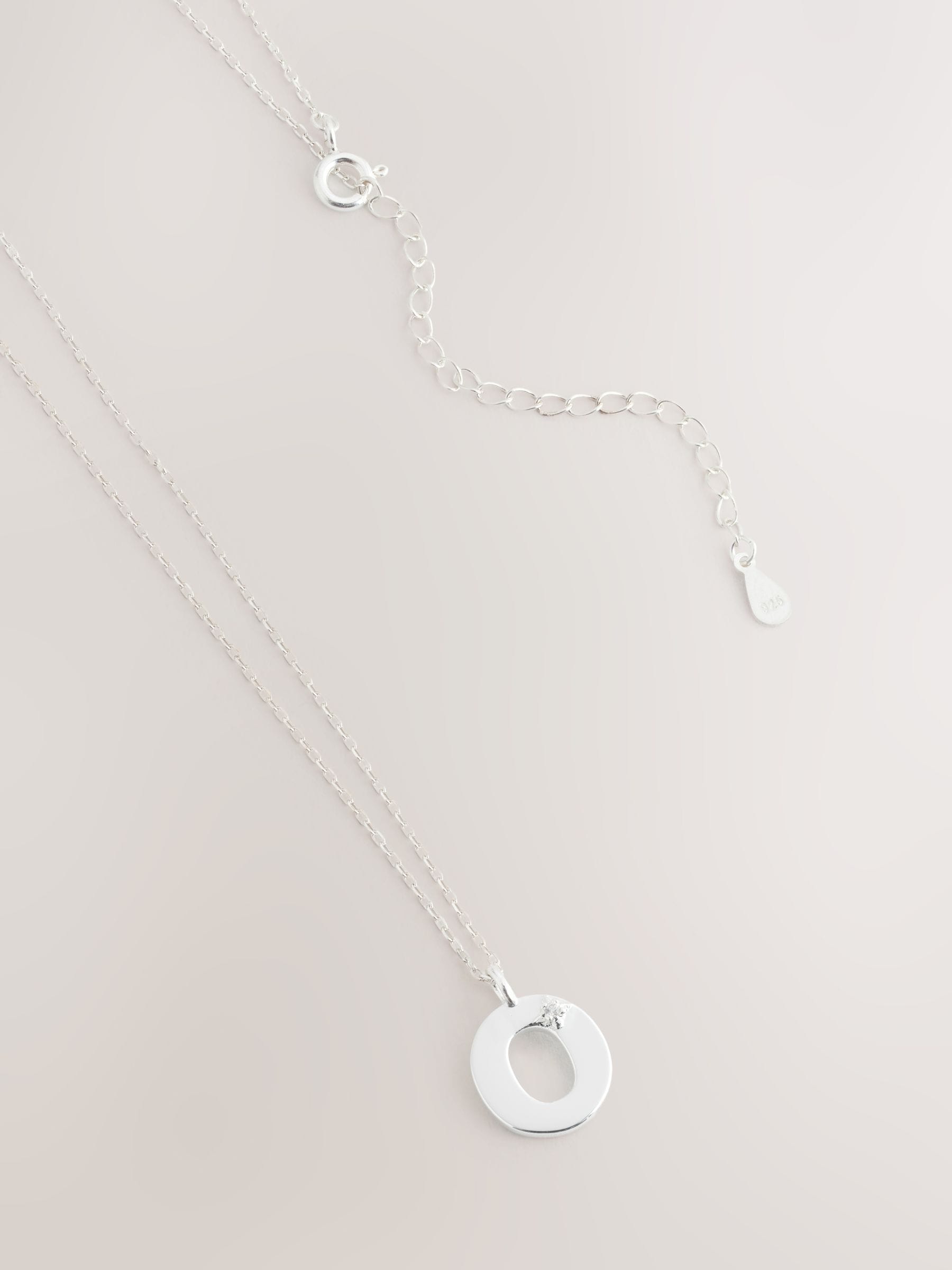 Sterling Initial Necklace Silver Tone - British product