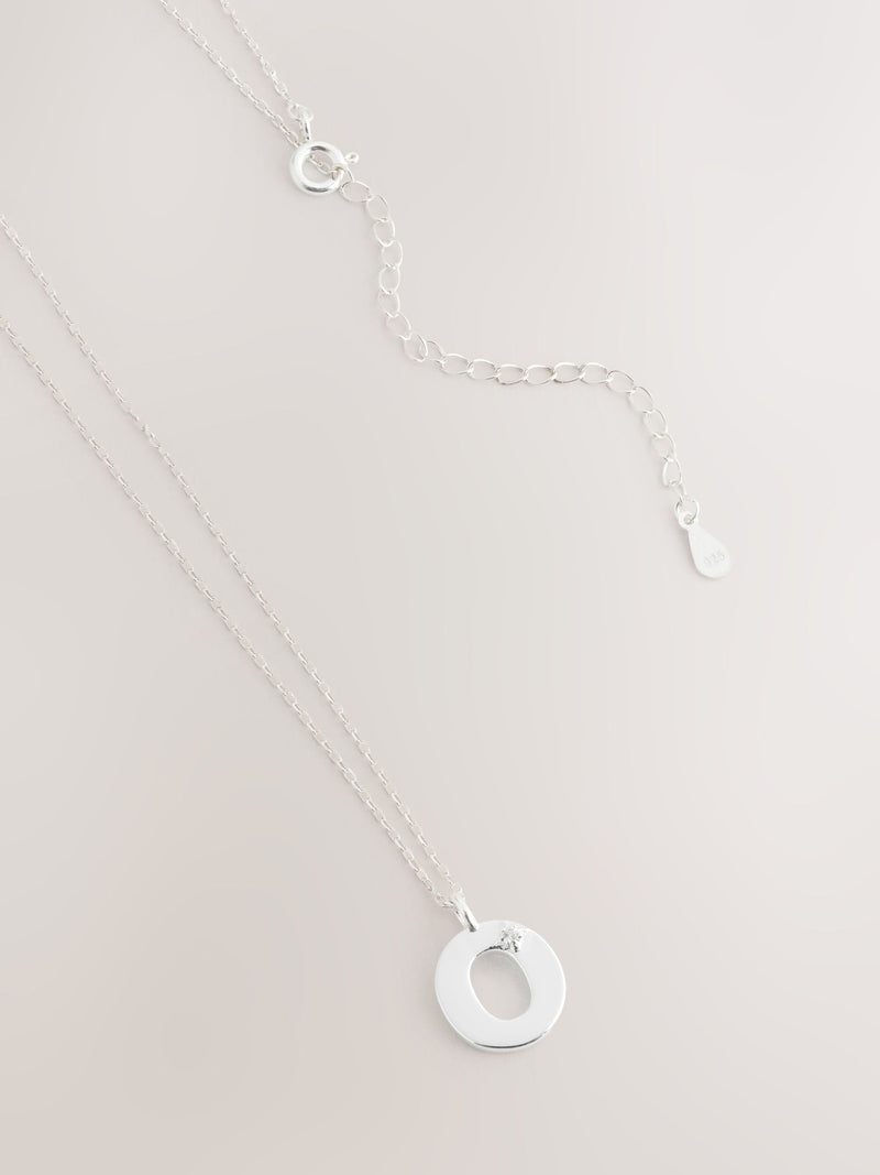 Sterling Initial Necklace Silver Tone - British product