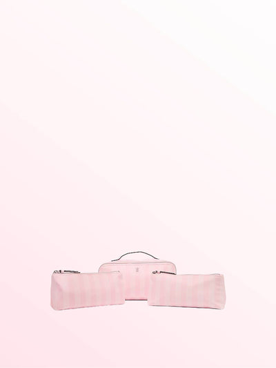 Next Victoria's Secret Heritage Stripe Pink Makeup Bags 3 Piece- Buy online at McGrocer
