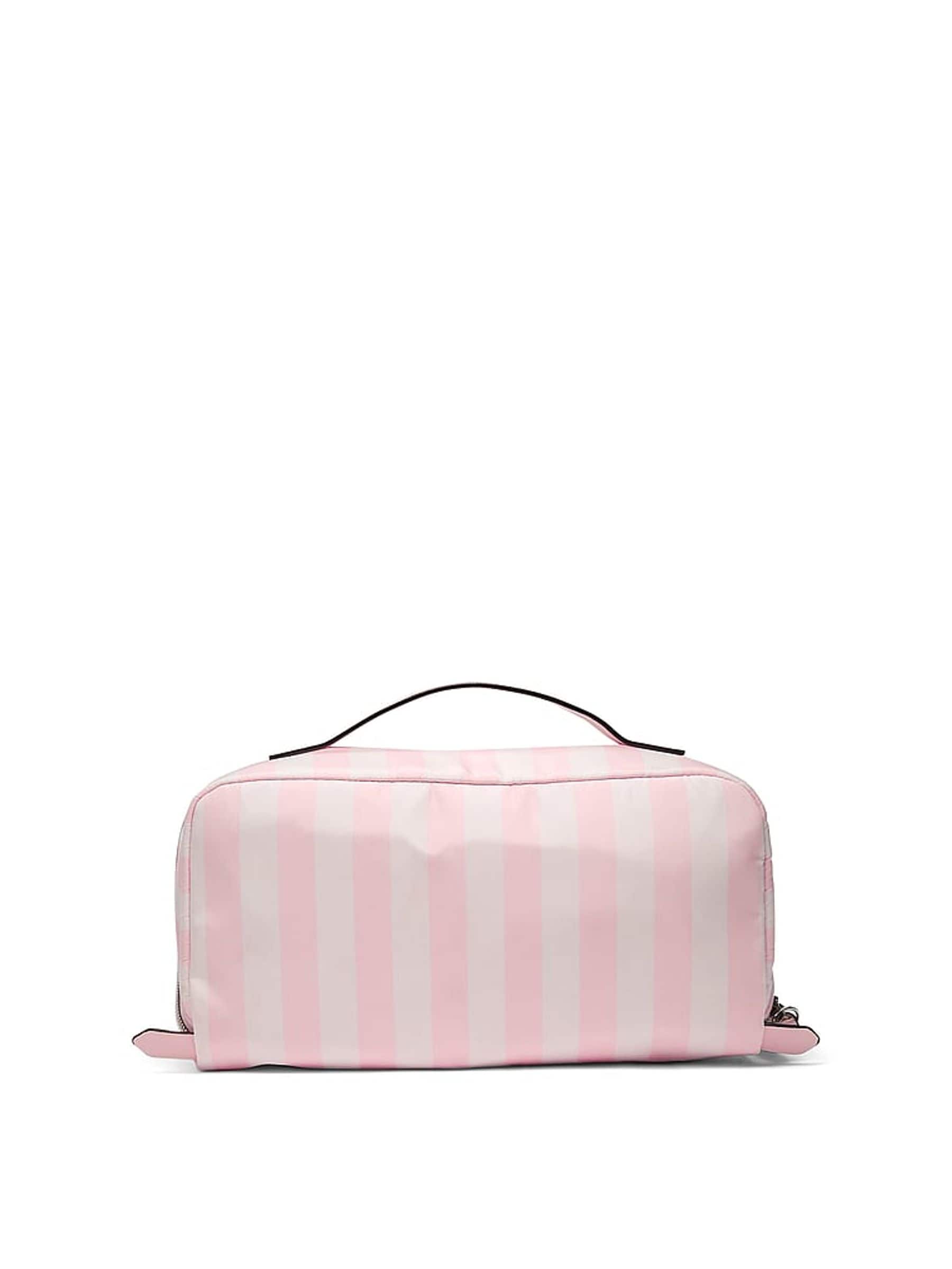 Victoria's Secret Heritage Stripe Pink Makeup Bags 3 Piece
