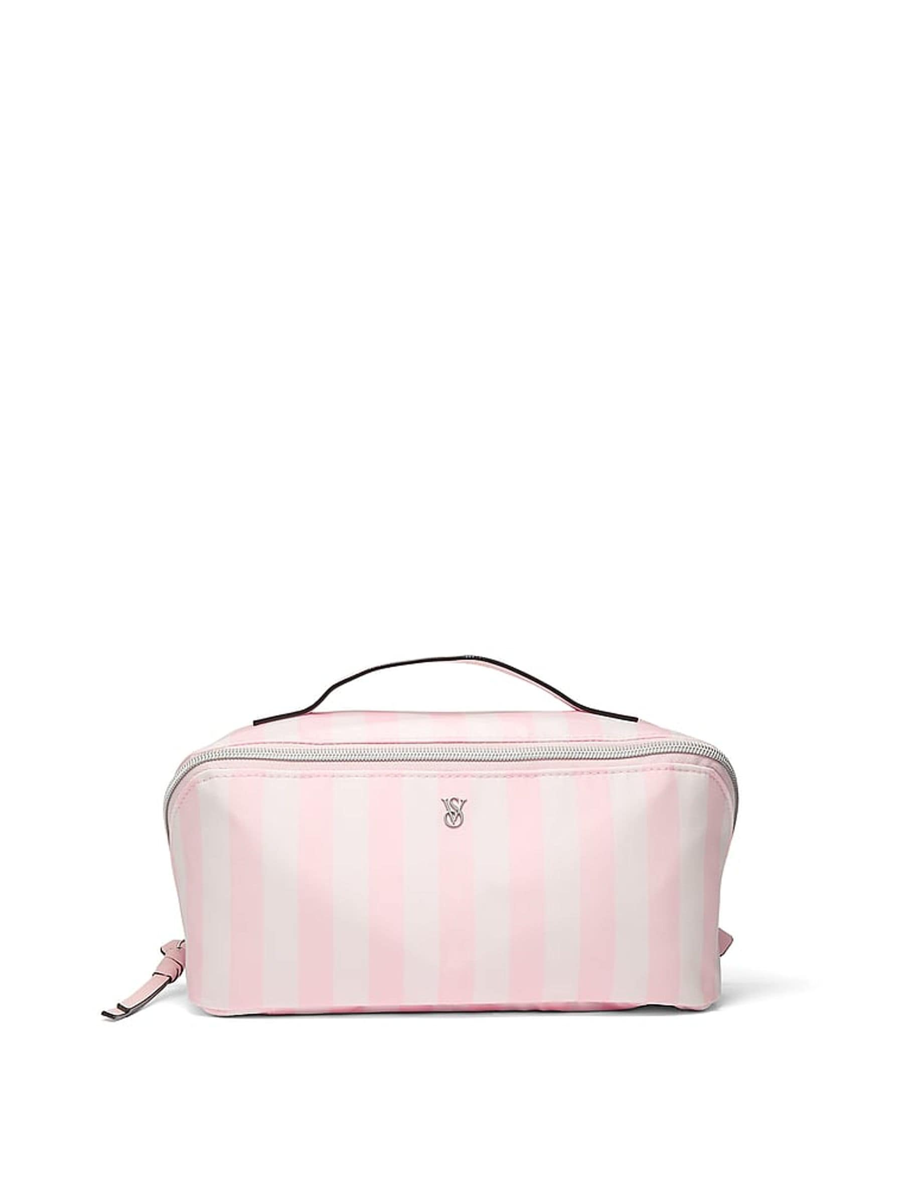 Victoria's Secret Heritage Stripe Pink Makeup Bags 3 Piece