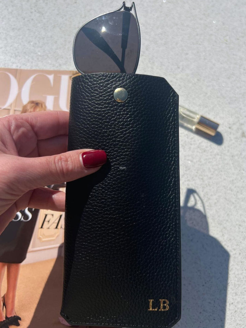 Koko Blossom personalised leather glasses case 18cm, imported from the UK