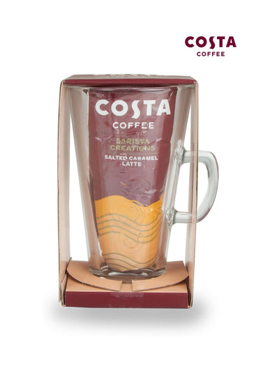 Coffret cadeau Costa Latte Glass avec sachet de café Latte Caramel Salé