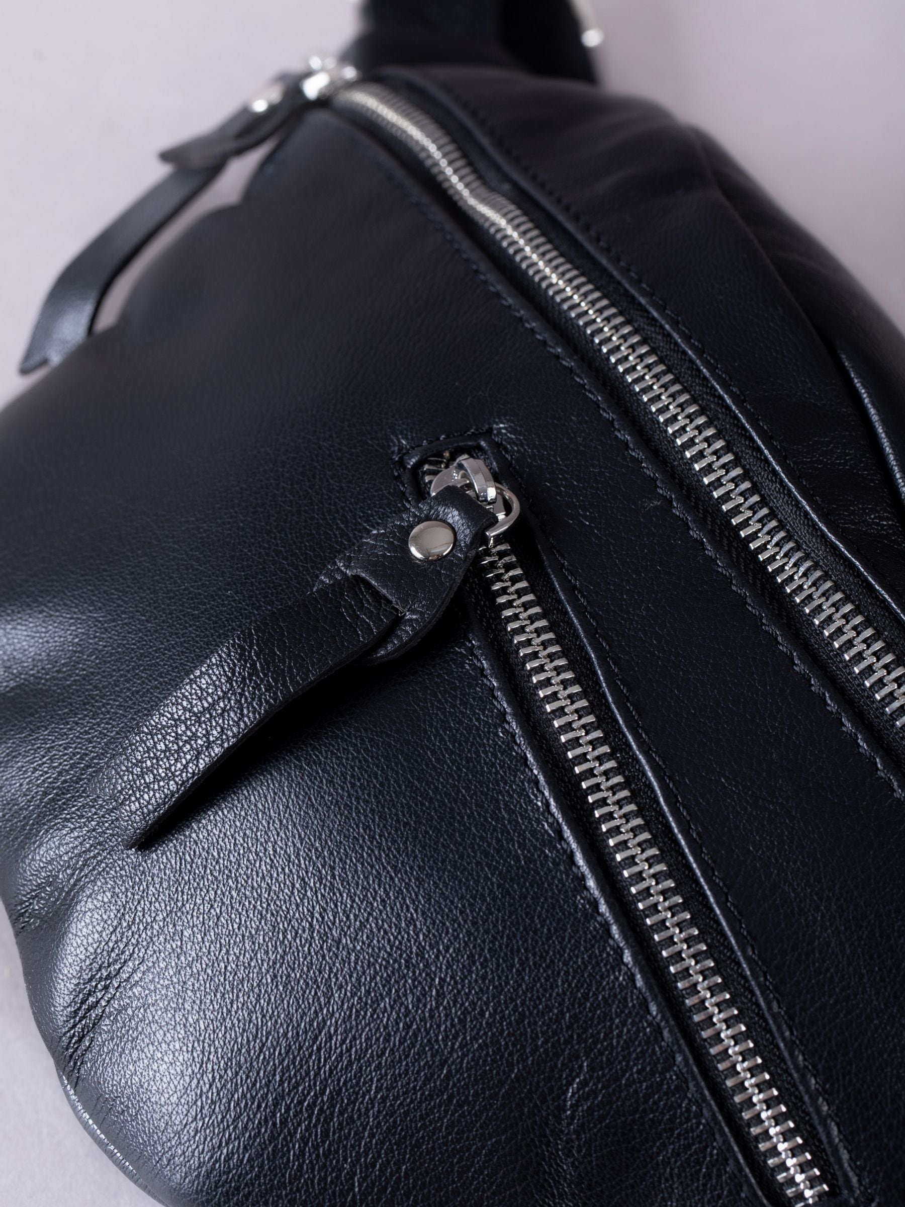 Lakeland Leather Black Tarn sling bag, imported from the UK