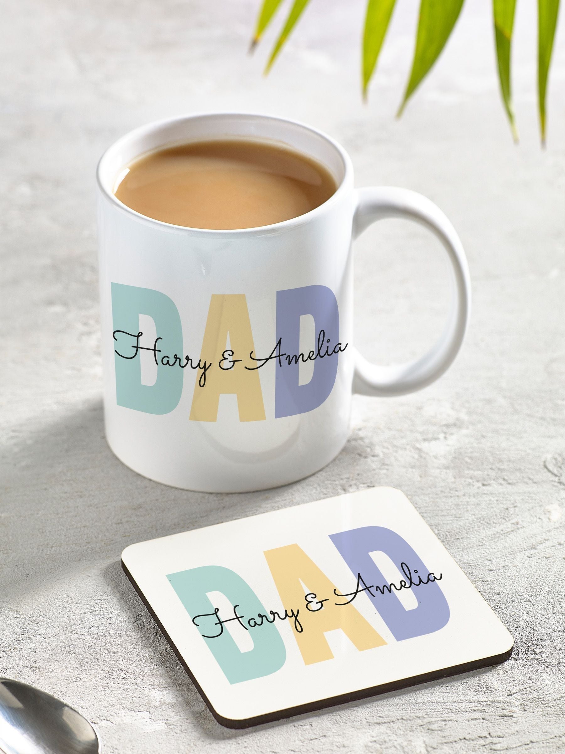 Personalised DAD Mug and Coaster Set by Loveabode